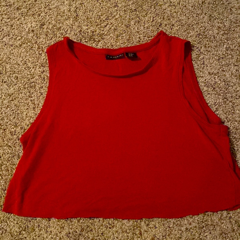 tabari cropped tank top size medium